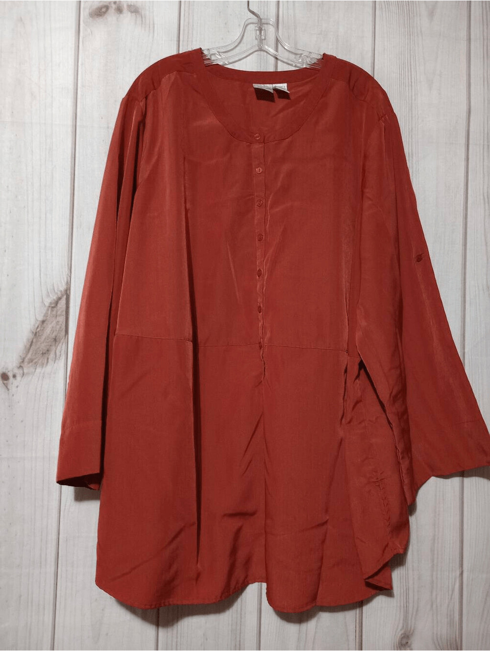 Roaman's Tunic Blouse Size 3x Rust Solid Color Casual